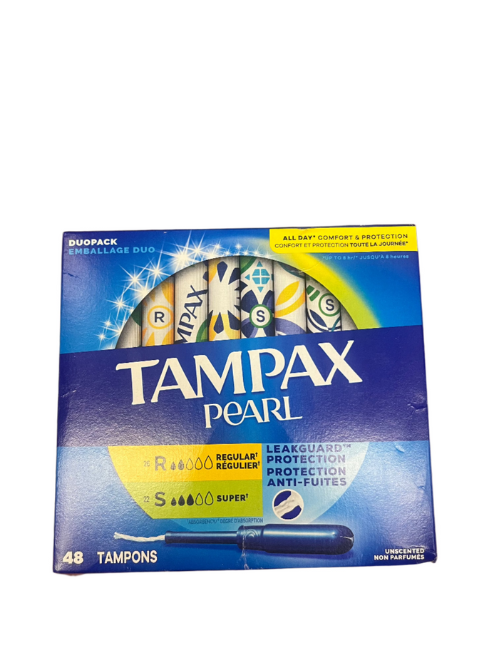 Tampax Pearl Tampons Regular and Super 48 count