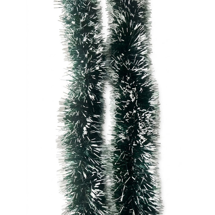 7ft Dark Green & White Frosted Pine Needle Christmas Garland | Wholesale