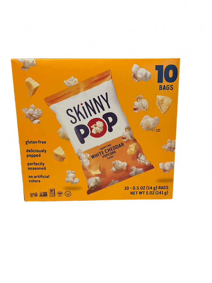 Skinny Pop Popcorn White Cheddar 10ct 0.5oz bags