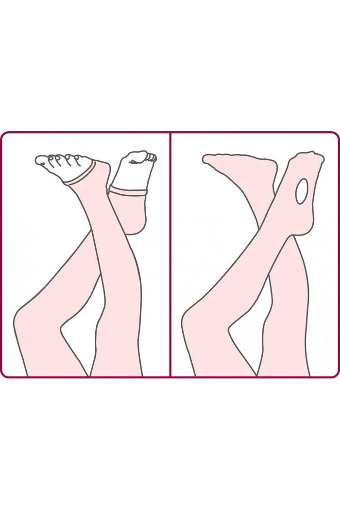 Illustration of ballet convertible tights with a close-up on a white background