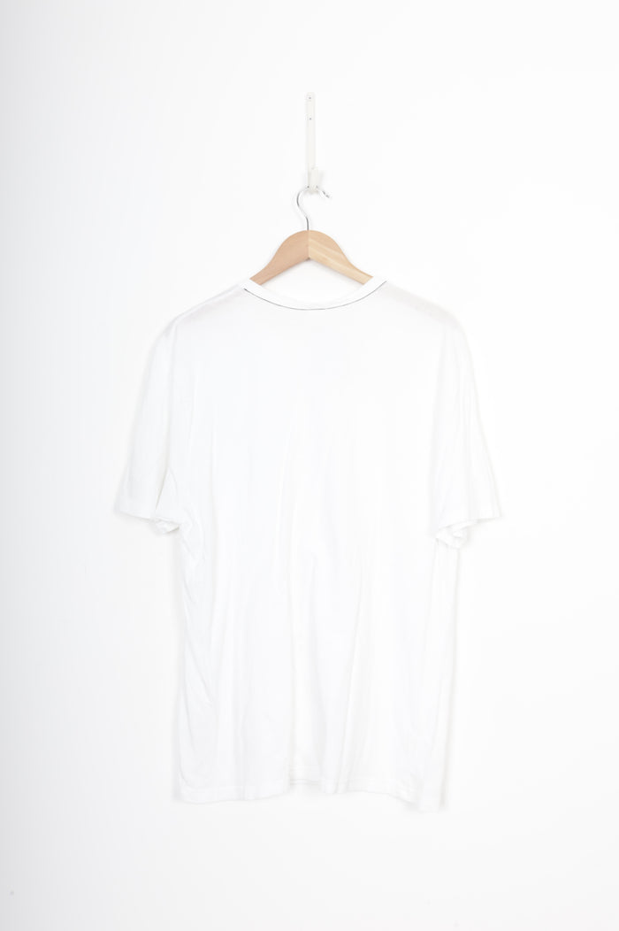 Bassike Mens White T-shirt Size L