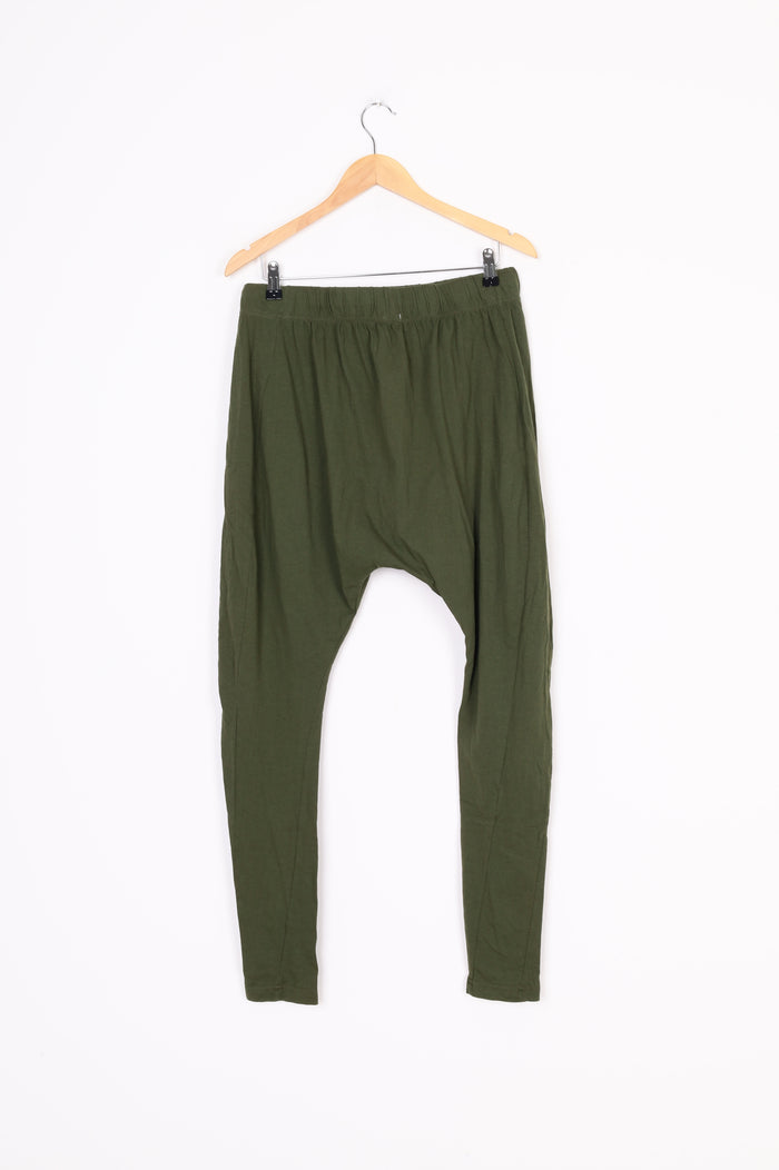 Bassike Womens Green Pants Size M