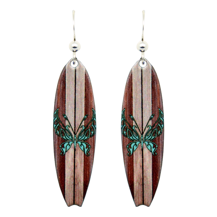 Butterfly Surf Earrings, sterling silver French hooks, Item# 1842