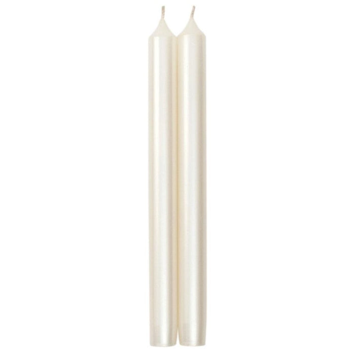 Caspari Duet Taper Candles - White Pearlescent.