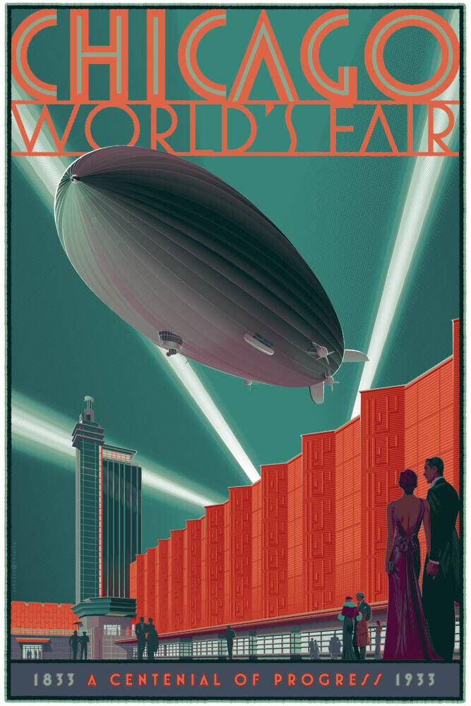Chicago World's Fair (Variant) by Laurent Durieux, 24" x 36" Screen Print