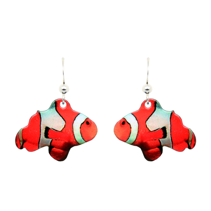Clown Fish Earrints, sterling silver French hooks, Item# 2011
