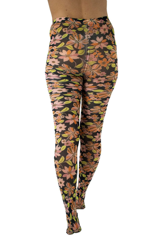 Colour pop floral tights with a white background