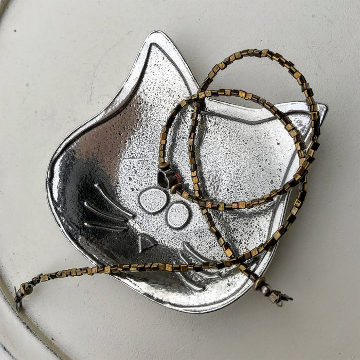 Crosby & Taylor Lucy the Cat Pewter Teabag Holder Trinket Dish