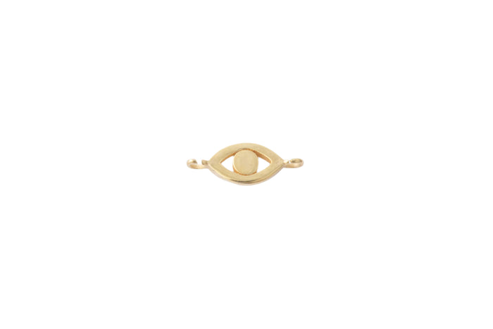 Evil Eye Connector, 14k Solid Yellow Gold