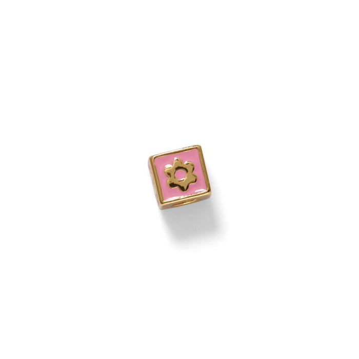 Flower Bead Charm, Vermeil