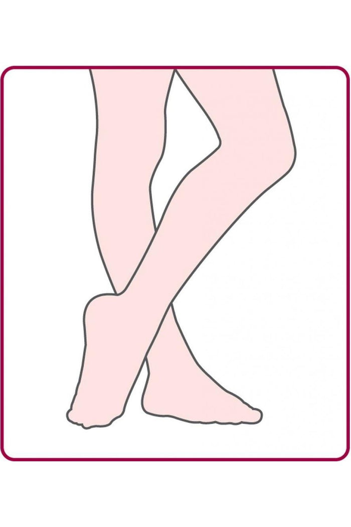 Silky dance tights on packaging on a white background