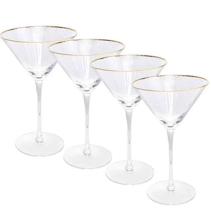 Gold Rim Martini Glass - Madison's Niche
