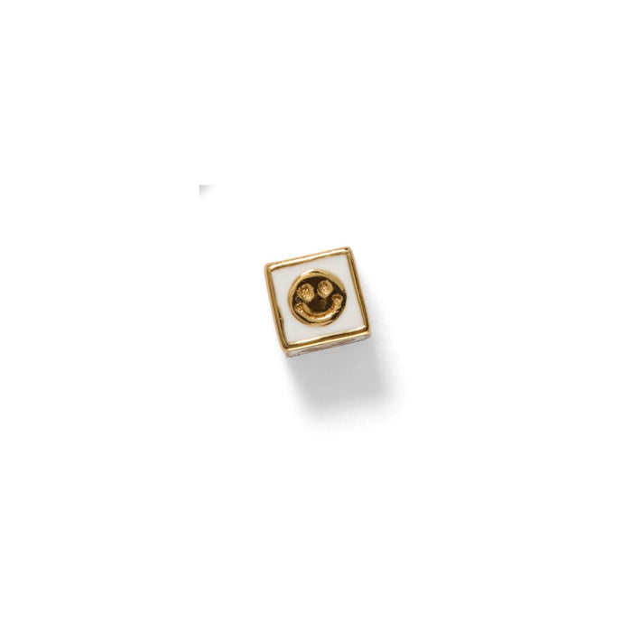 Happy Face Bead Charm, Vermeil
