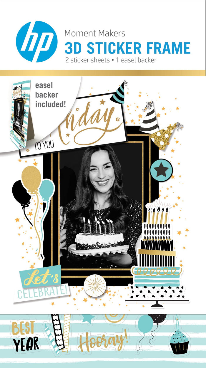 HP Moment Makers 3D Birthday Sticker Frame/Easel Kit