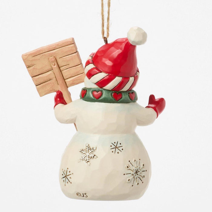 Jim Shore Snowman Peace & Joy Sign Ornament