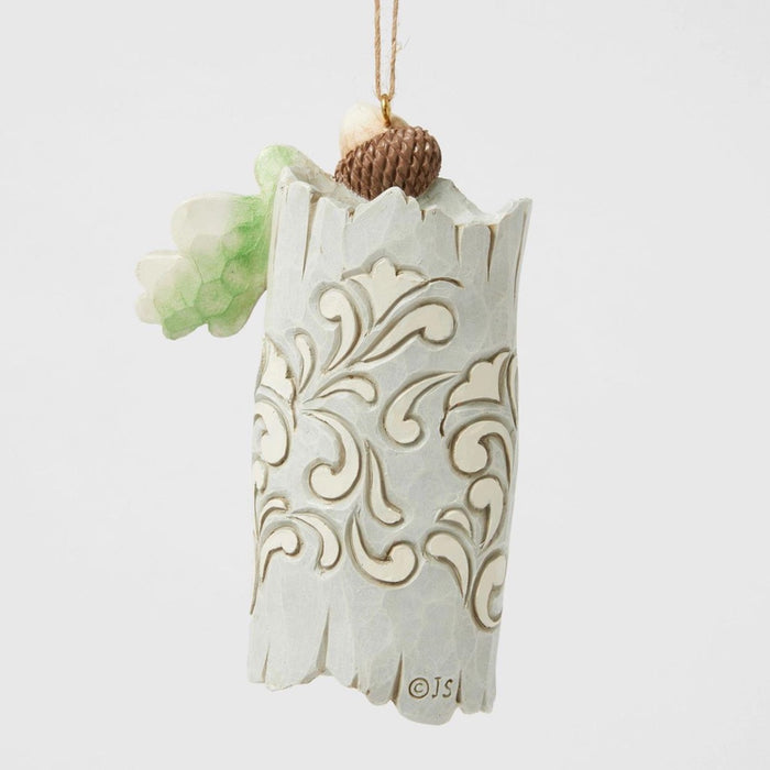 Jim Shore White Woodland Owl In Tree Ornament