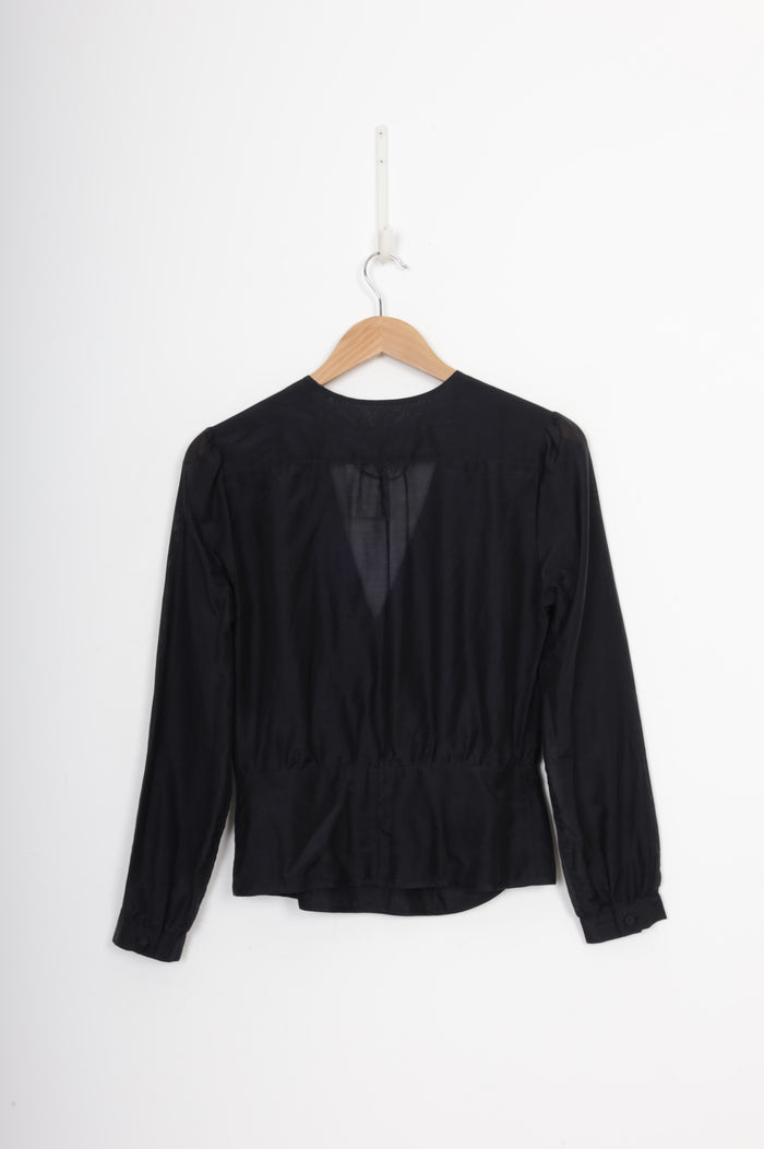 Juliette Hogan Womens Black Blouse Size 8