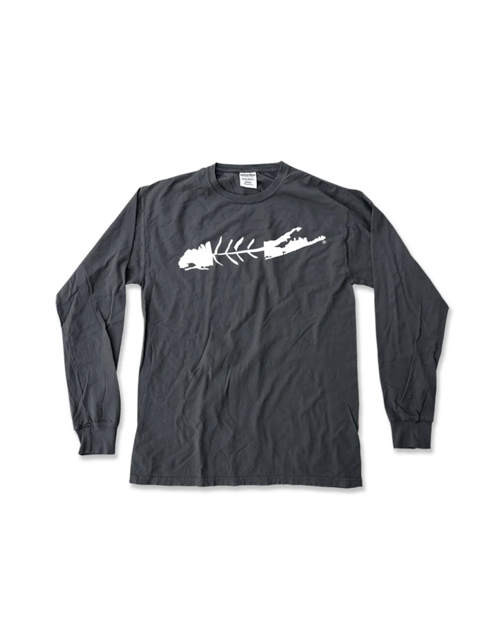 LI Fish Long Sleeve Crew in Charcoal - Madison's Niche