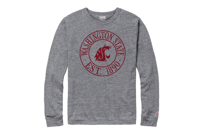 Long Sleeve Dark Grey Washington State Stamp Shirt