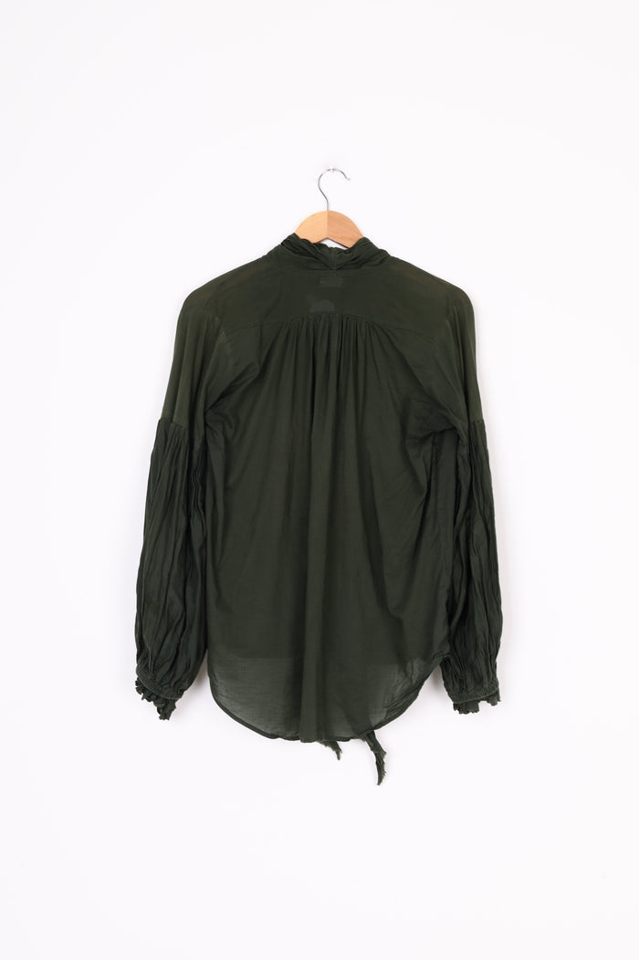Mahsa Womens Green Blouse Size XS