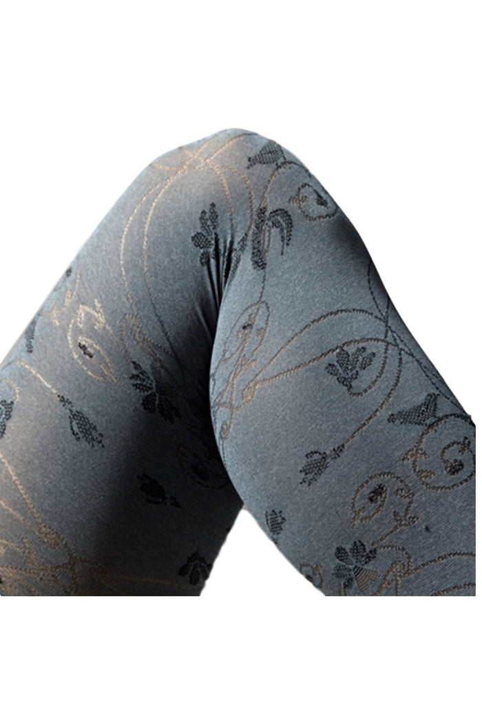 Fashion tights with a floral pattern on a white background