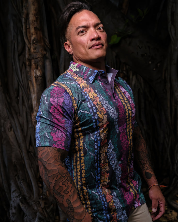 "May Day" - OGA Men's Polo - Multi Lei Hues