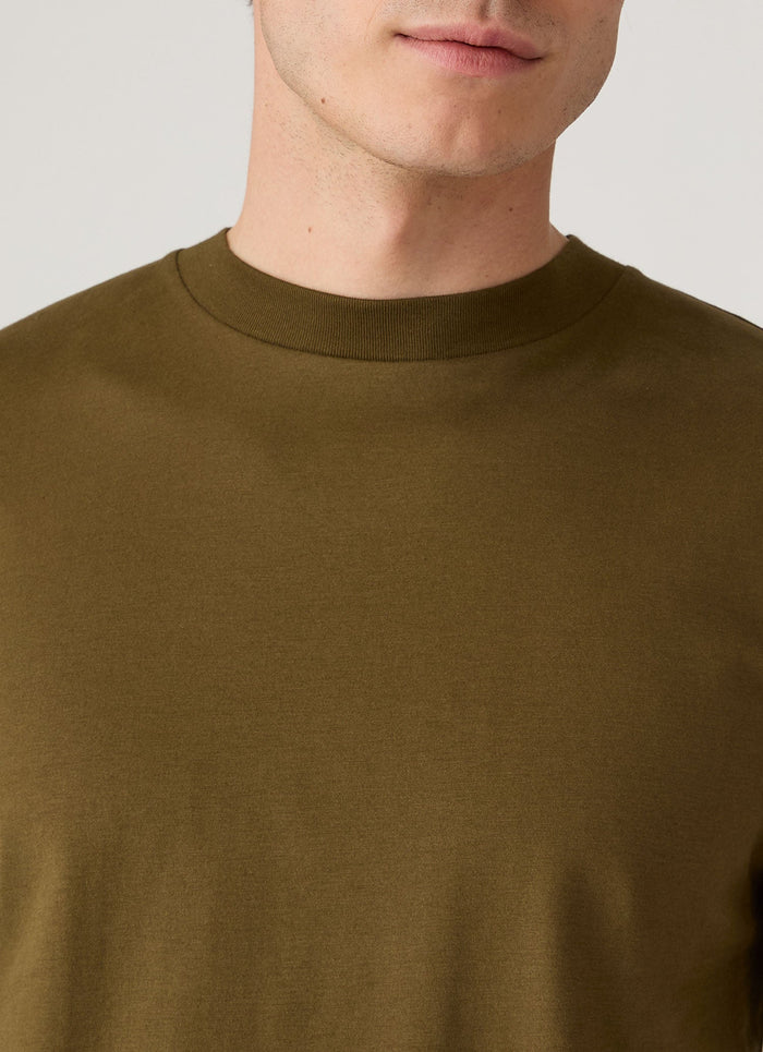 Men's Brushed Cotton T-shirt in Loden Green