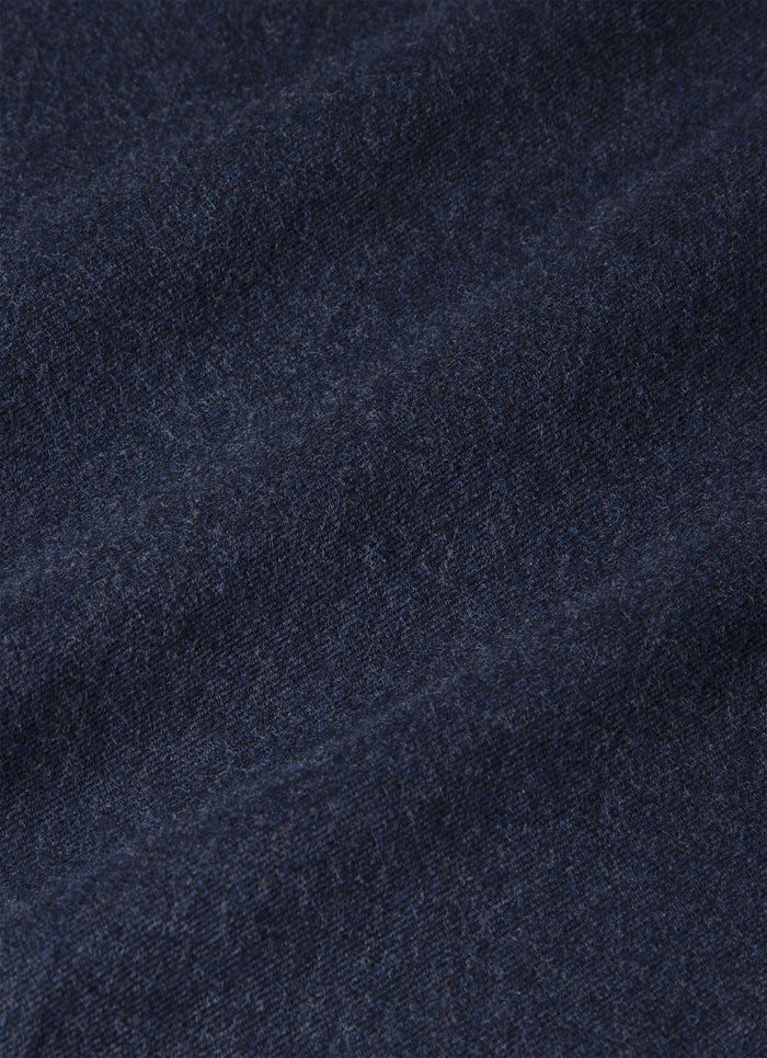Men's Button Down Flannel Shirt in Navy Melange