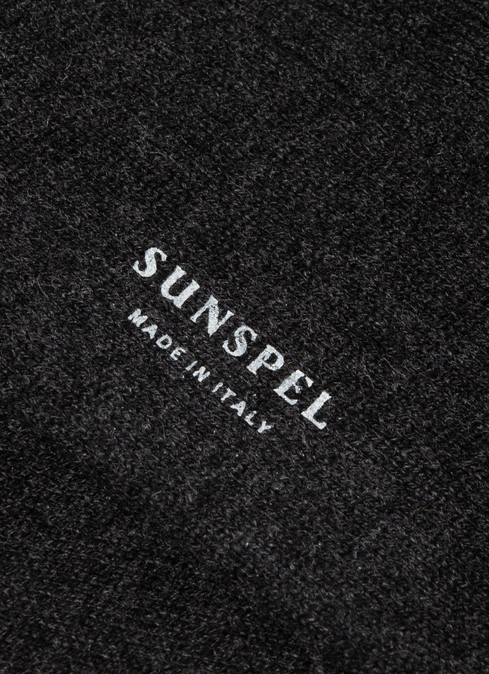 Men's Cashmere Ribbed Socks in Charcoal Melange