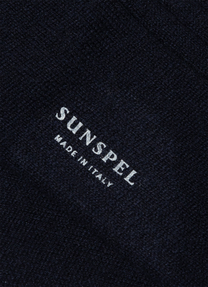 Men's Cashmere Ribbed Socks in Navy
