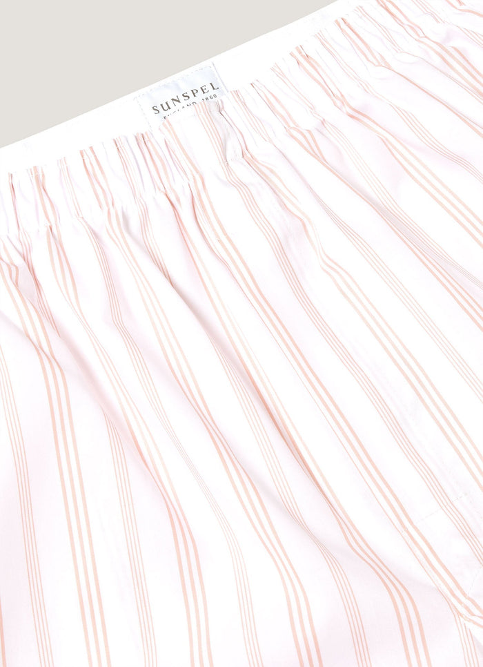 Men's Classic Boxer Short in Pale Pink Stripe