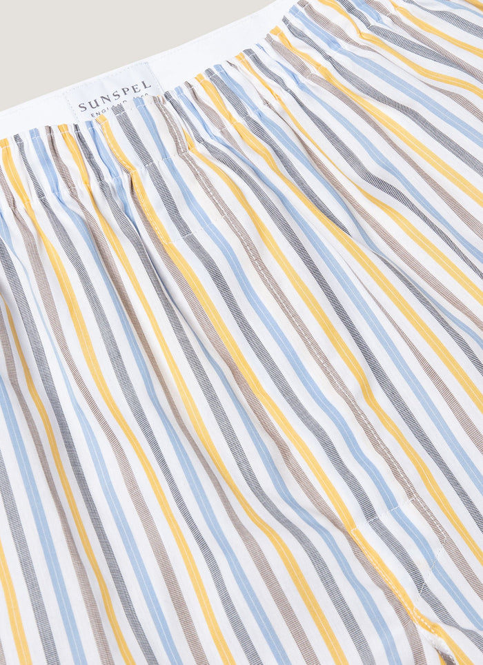 Men's Classic Boxer Short in Yellow/Brown/Blue