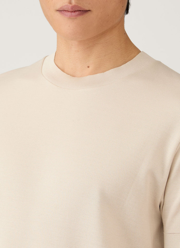 Men's Cotton Piqué T-shirt in Swansdown