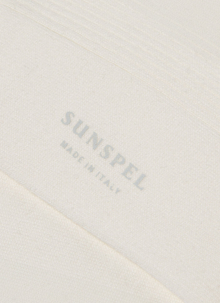 Men's Cotton Ribbed Socks in Archive White