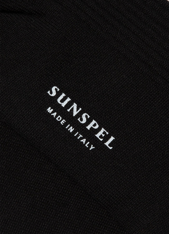 Men's Cotton Ribbed Socks in Black