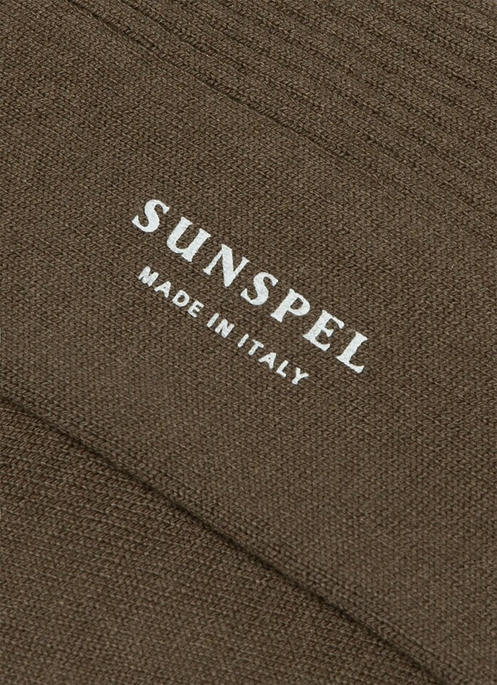 Men's Cotton Ribbed Socks in Loden Green