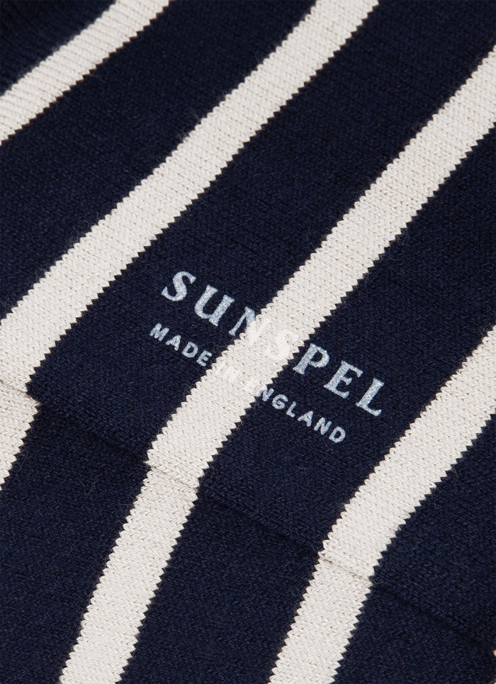 Men's Cotton Socks in Navy/Archive White