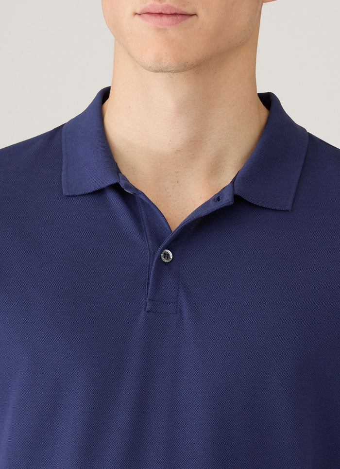 Men's Piqué Polo Shirt in Ink Blue