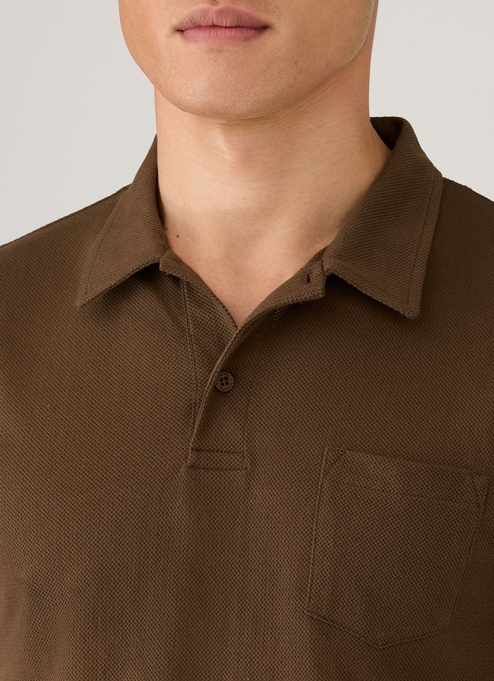 Men's Riviera Polo Shirt in Dark Walnut