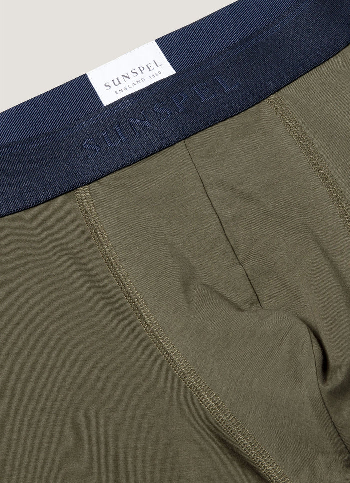 Men's Stretch Cotton Boxer Briefs in Khaki