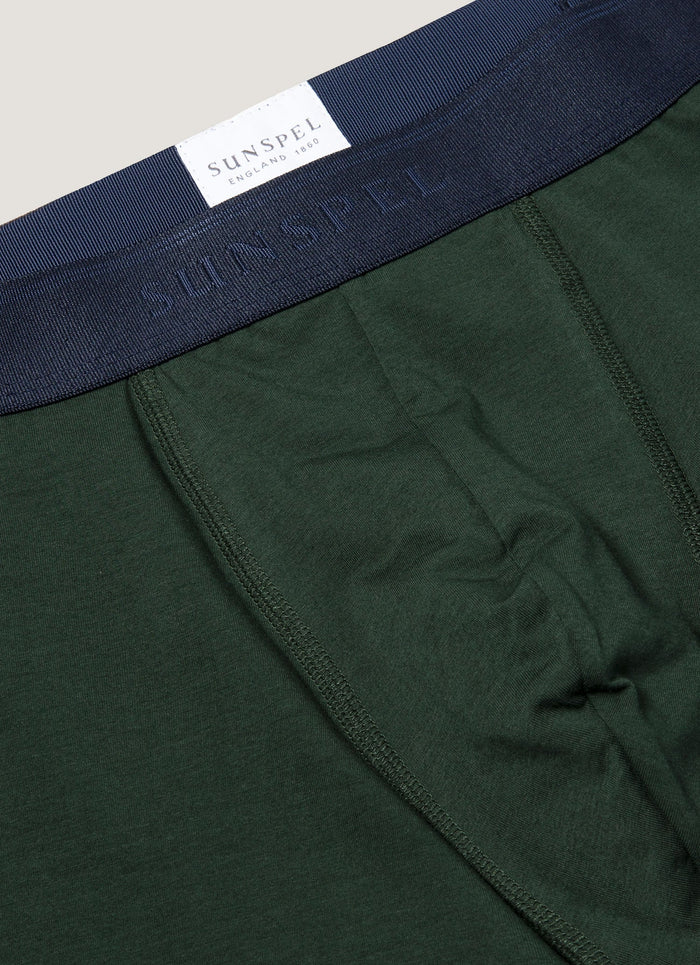 Men's Stretch Cotton Boxer Briefs in Seaweed