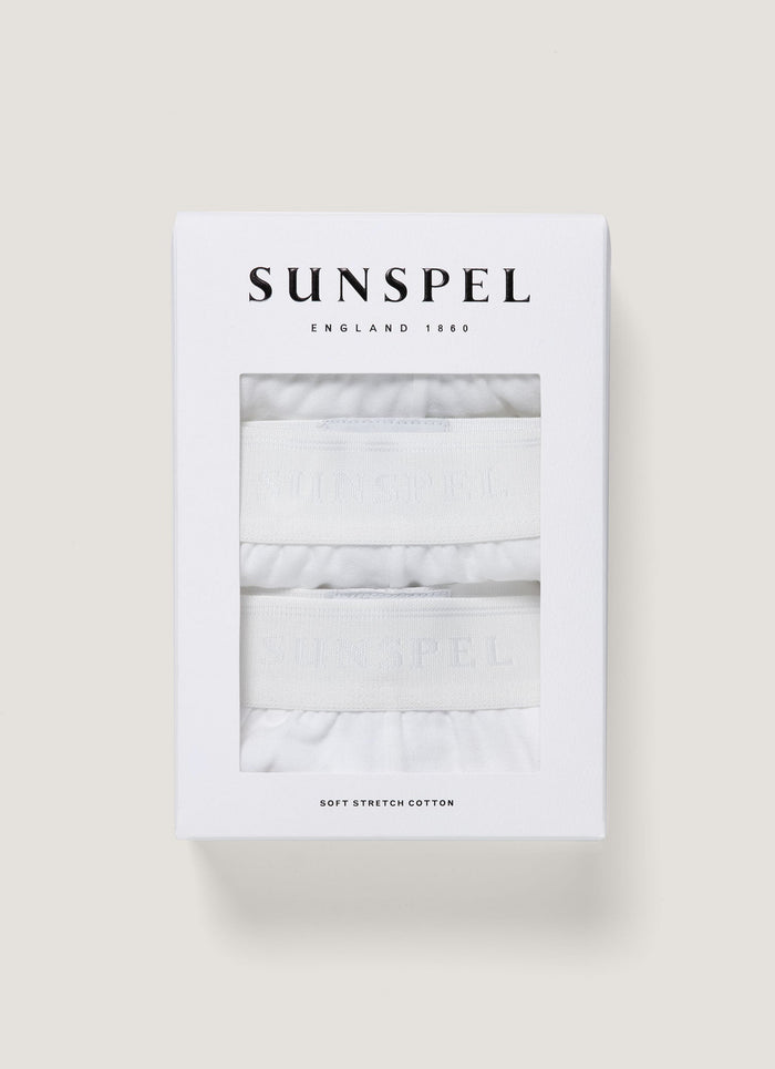 Men's Stretch Cotton Trunks 3-Pack in White
