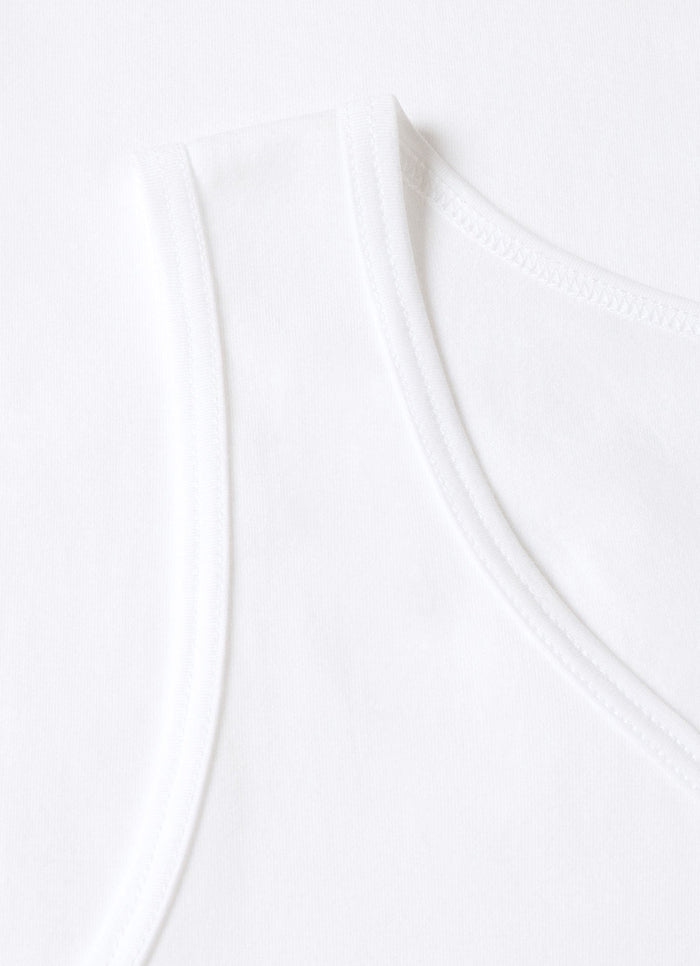 Men's Superfine Cotton Underwear Vest in White