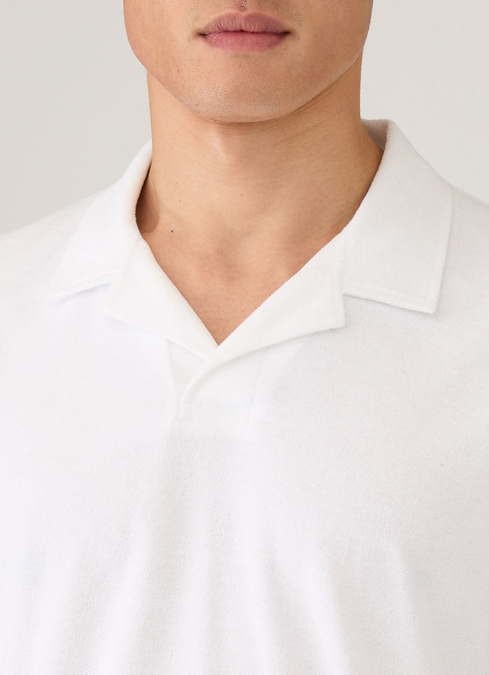 Men's Towelling Polo Shirt in White