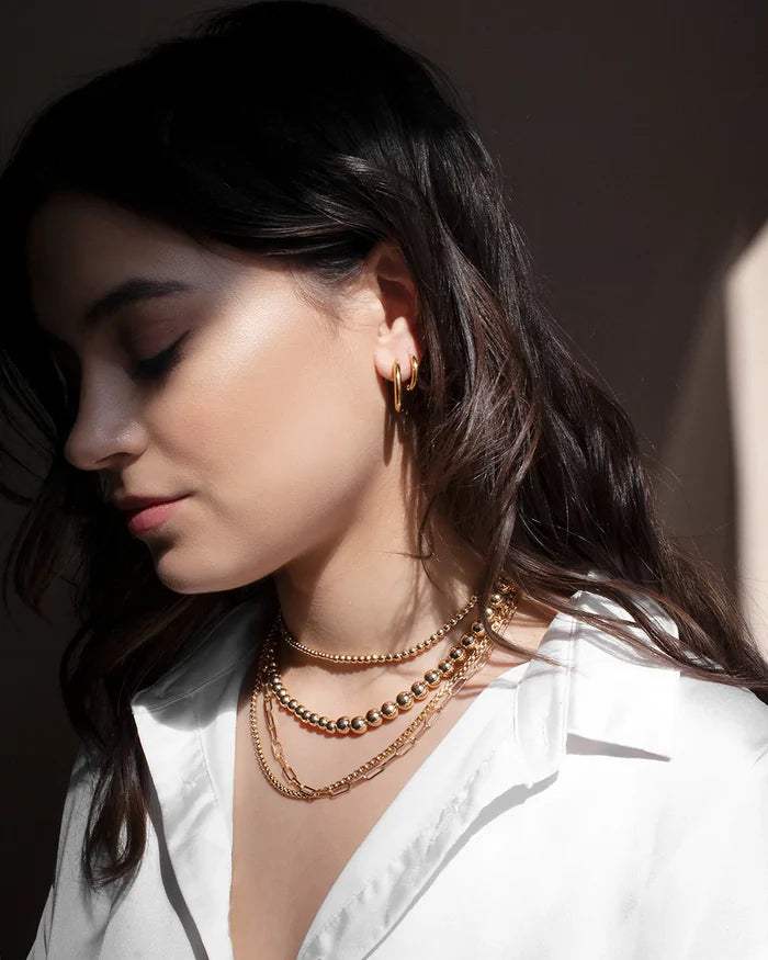 Metal Beaded Choker in Silver - Madison's Niche