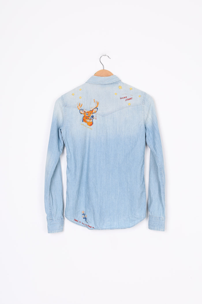 MOTHER Womens Blue Shirt Size XS