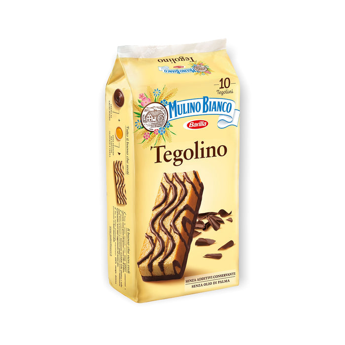 Mulino Bianco Tegolino – Italian Cocoa Sponge Cake Snack (10 Pack)
