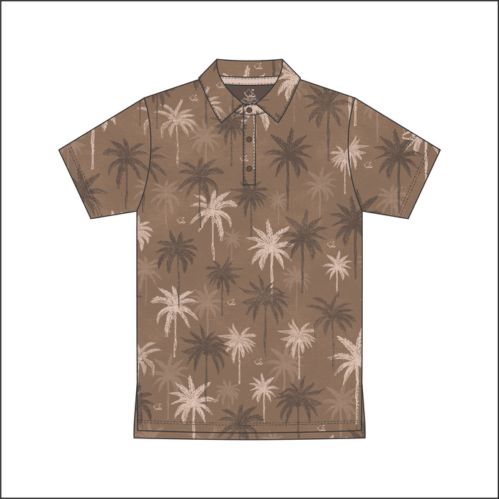 "Nucifera" Brown- OGA Youth Polo - Brown / Taupe
