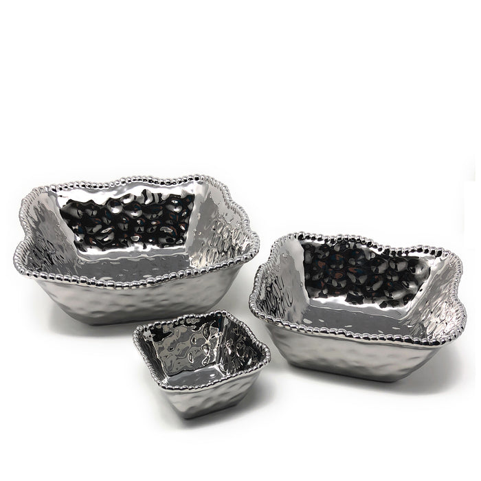 Pampa Bay Verona Titanium-Plated Porcelain Square Bowl