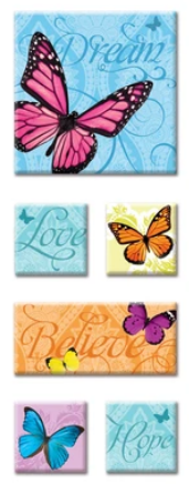 Paper House 3D Dimensional Butterflies Canvas Stickers - SCRAPBOOKFARE